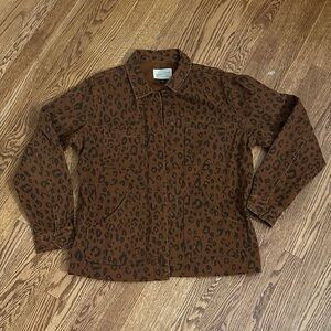 Universal Thread Animal Print Utility Jacket - Brown